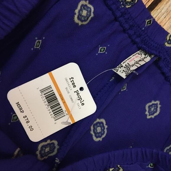 NWT Free People Shirt Up Pant - Blue Combo - Small - Picture 7 of 11